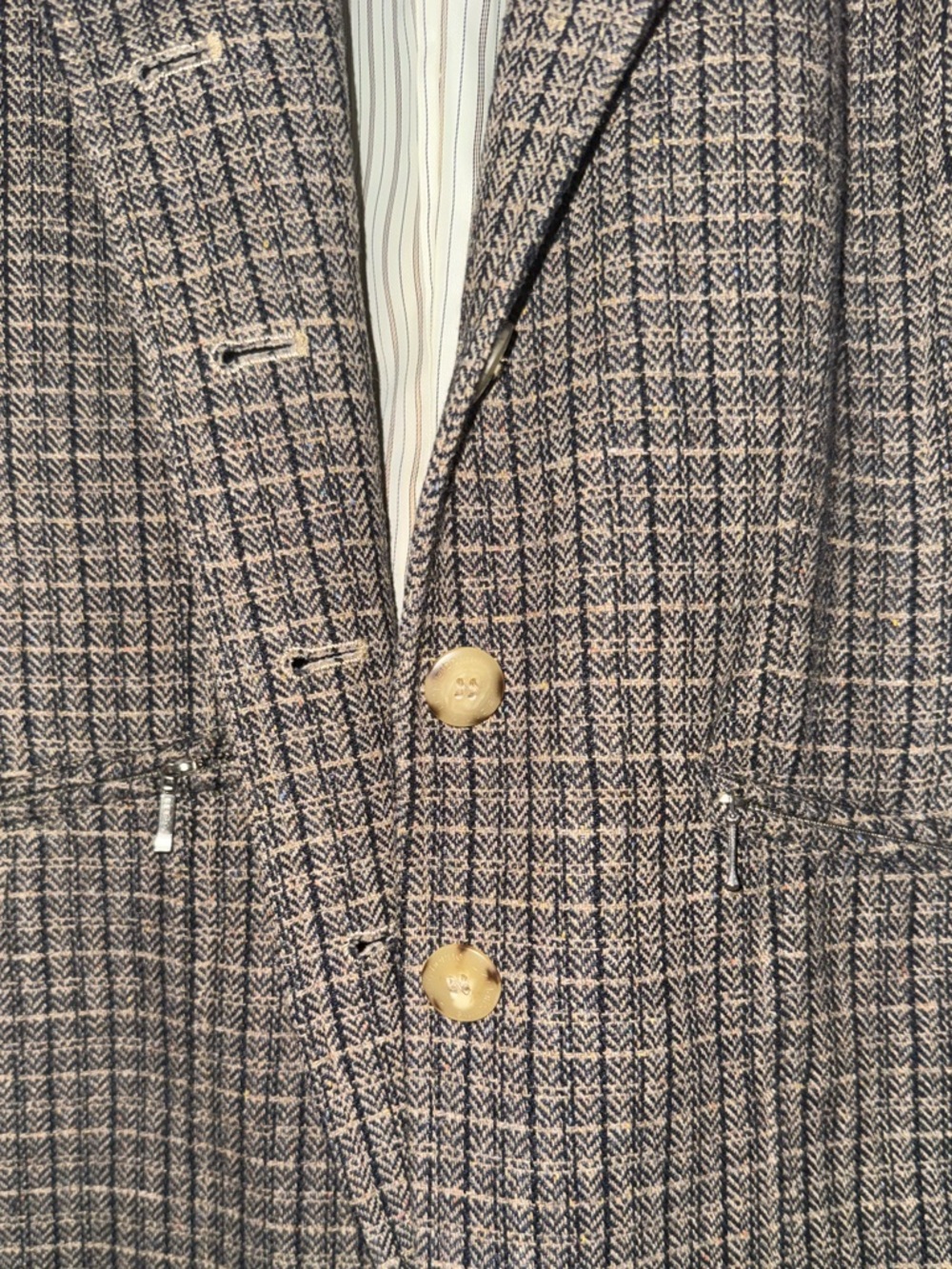 Liz Claiborne Lizwear Wool Blend Brown Plaid Blazer - Picture 7 of 7